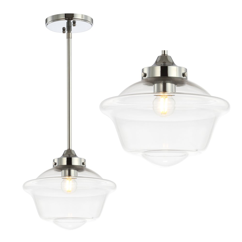 Kurtz Adjustable Drop Metal/Glass Led Pendant. Picture 1