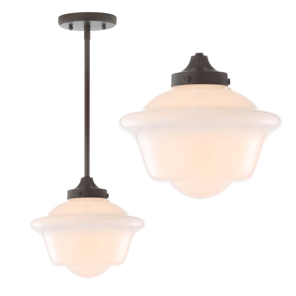 Kurtz Adjustable Drop Metal/Glass Led Pendant. Picture 1