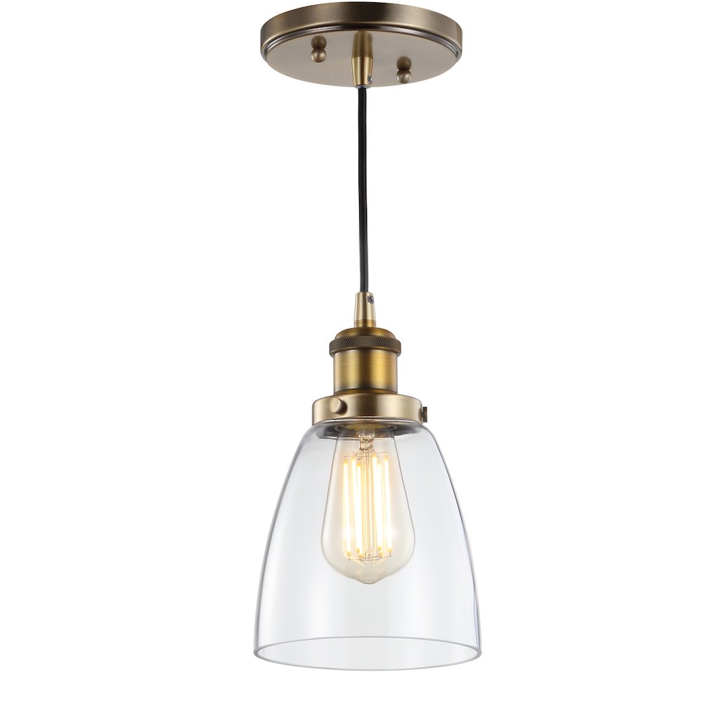 Cleo Adjustable Metal/Glass Led Pendant. Picture 1