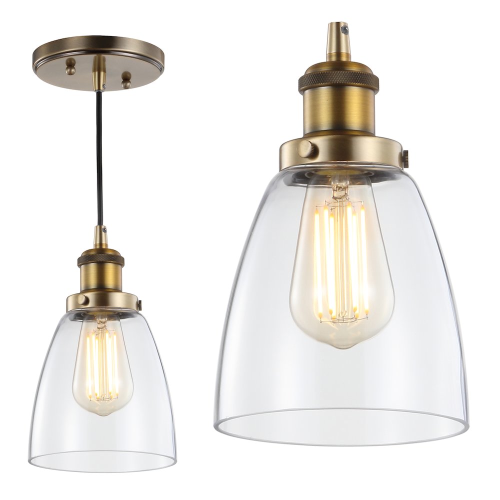 Cleo Adjustable Metal/Glass Led Pendant. Picture 9