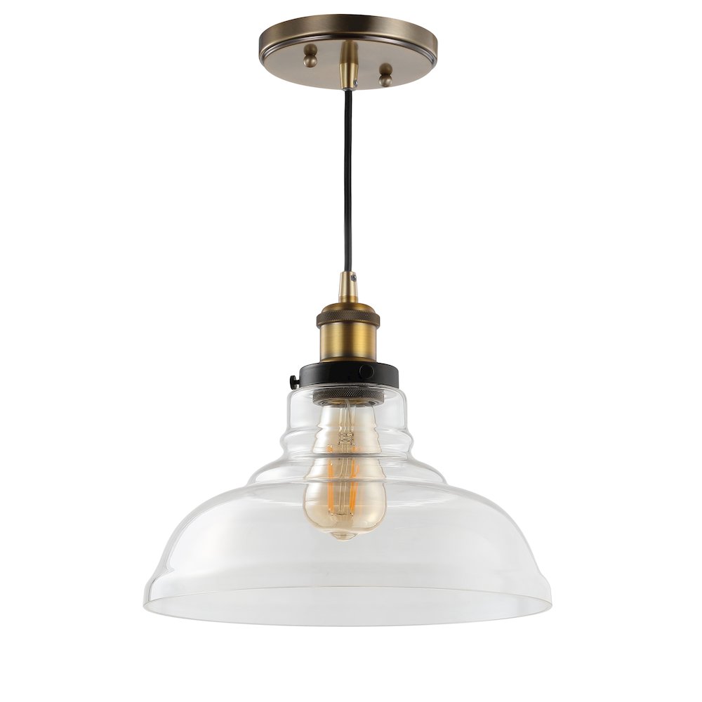 Litchfield Farmhouse Metal/Glass Led Pendant. Picture 2