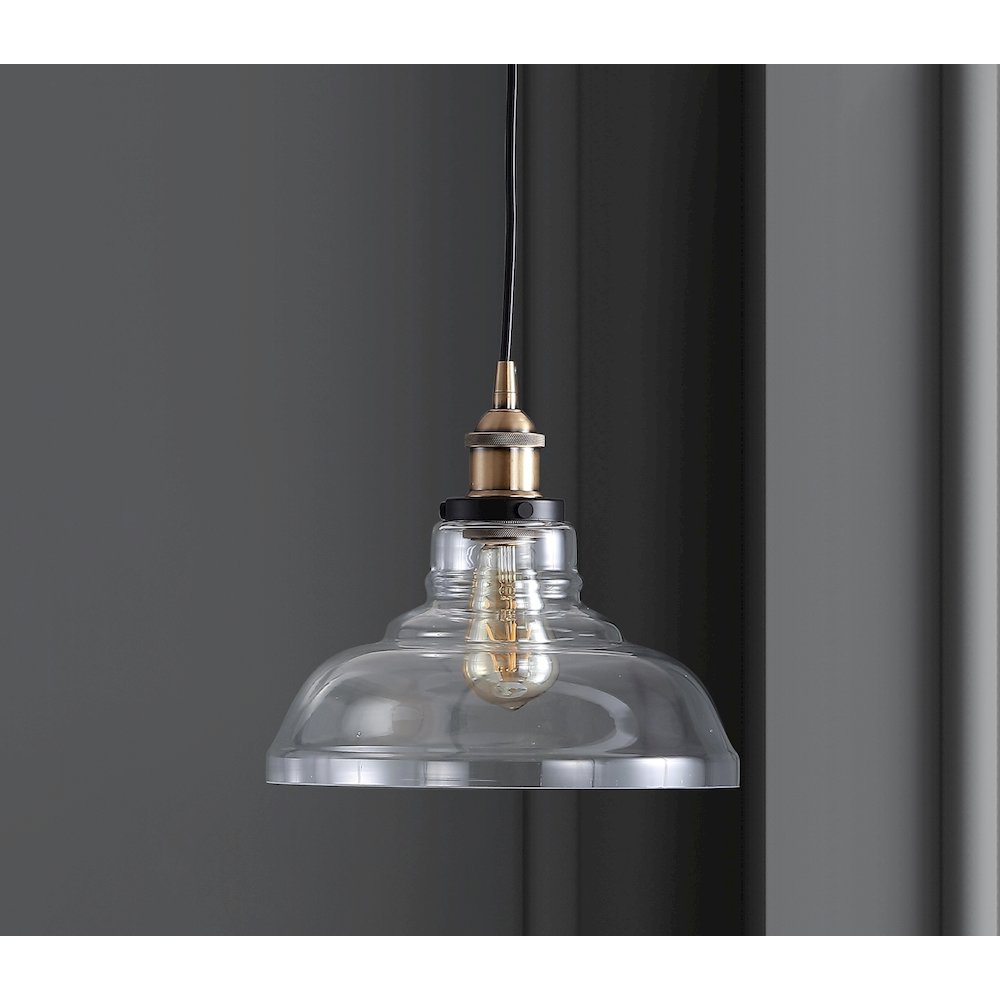 Litchfield Farmhouse Metal/Glass Led Pendant. Picture 6