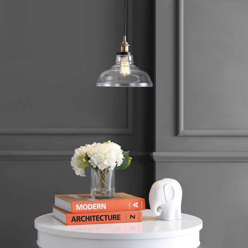 Litchfield Farmhouse Metal/Glass Led Pendant. Picture 7