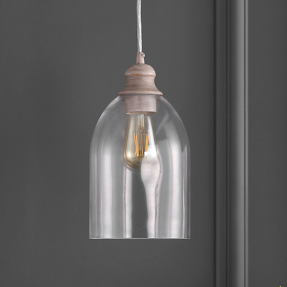Fontaine Adjustable Greige Glass Led Pendant. Picture 6