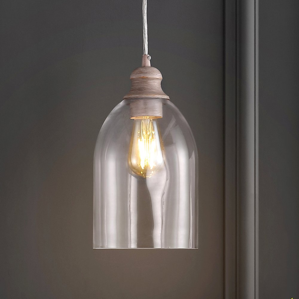Fontaine Adjustable Greige Glass Led Pendant. Picture 5