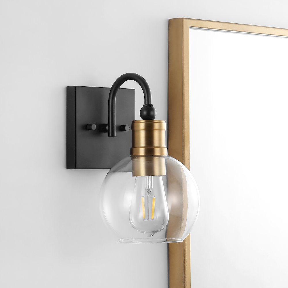 Marais Iron/Glass Rustic Vintage Led Vanity Light. Picture 12