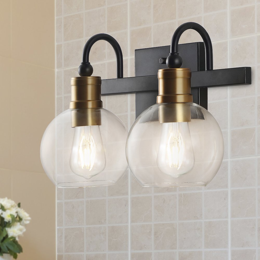 Marais Iron/Glass Rustic Vintage Led Vanity Light. Picture 13