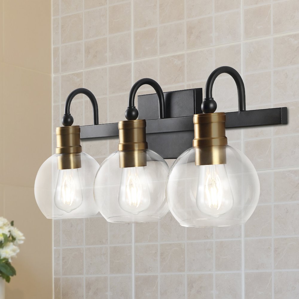 Marais Iron/Glass Rustic Vintage Led Vanity Light. Picture 13