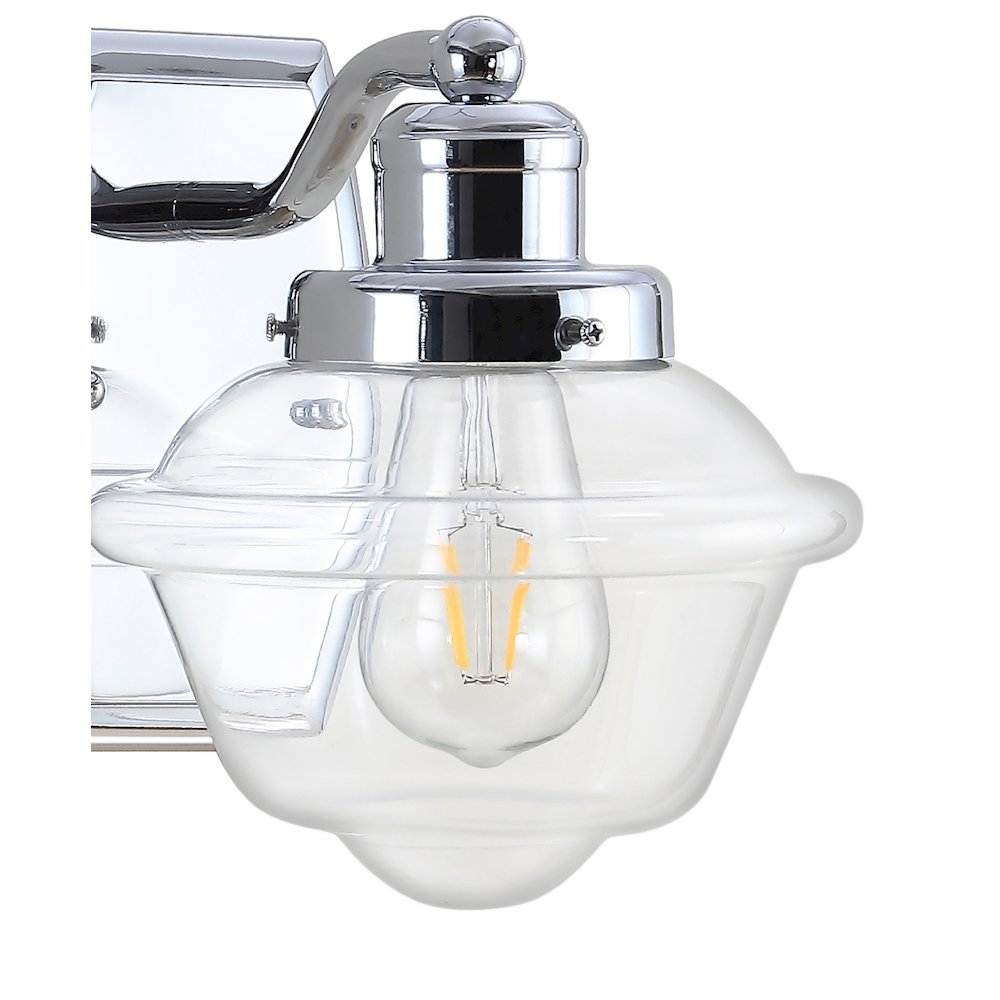 Orleans Iron/Glass Schoolhouse Led Vanity Light. Picture 3