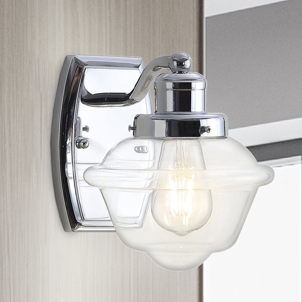 Orleans Iron/Glass Schoolhouse Led Vanity Light. Picture 9