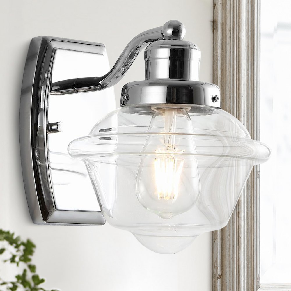 Orleans Iron/Glass Schoolhouse Led Vanity Light. Picture 10