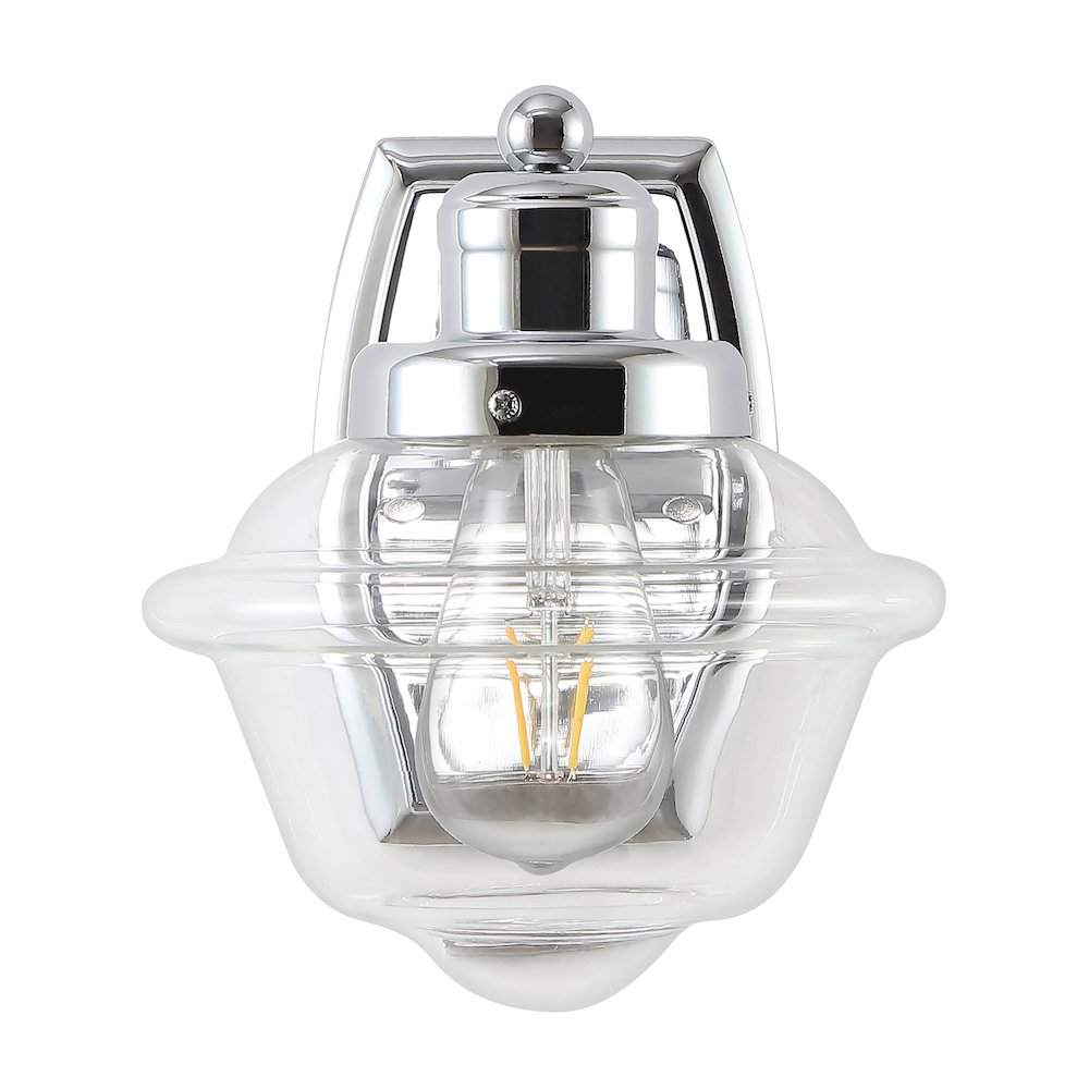 Orleans Iron/Glass Schoolhouse Led Vanity Light. Picture 2