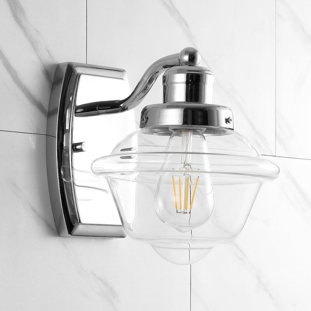 Orleans Iron/Glass Schoolhouse Led Vanity Light. Picture 8