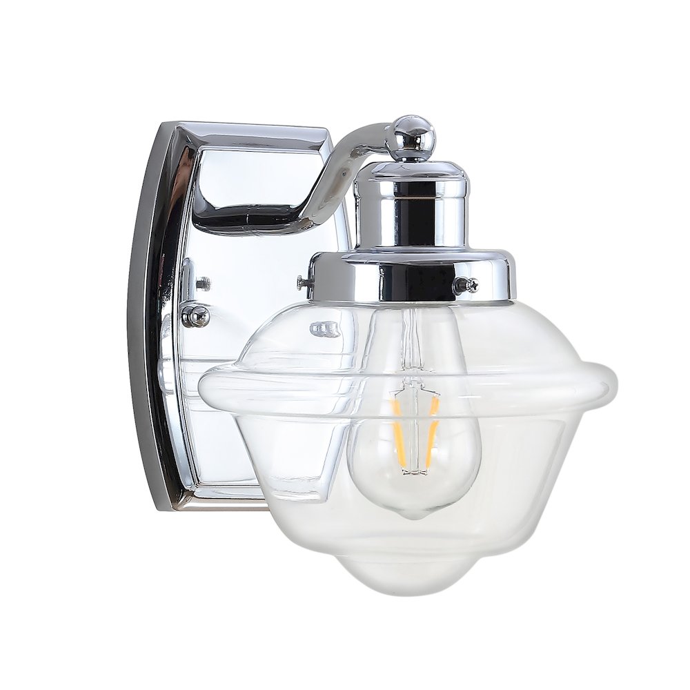 Orleans Iron/Glass Schoolhouse Led Vanity Light. Picture 6