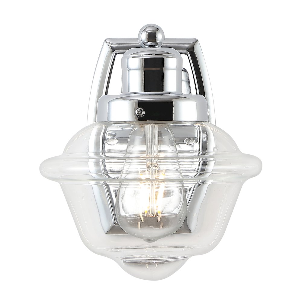 Orleans Iron/Glass Schoolhouse Led Vanity Light. Picture 1