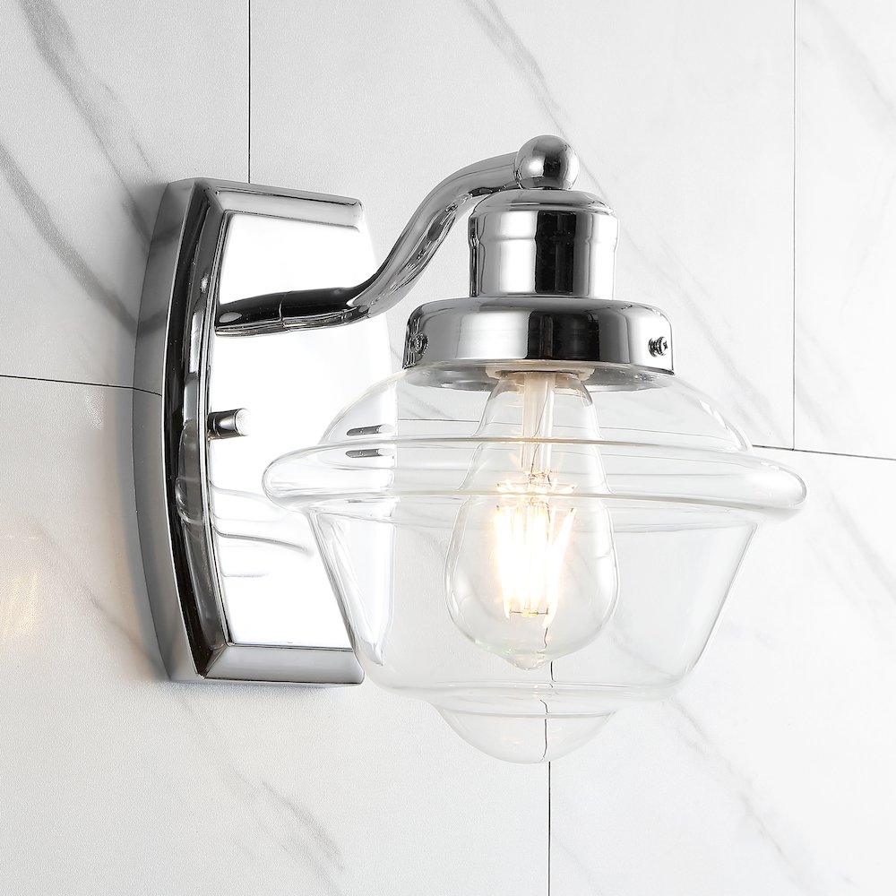 Orleans Iron/Glass Schoolhouse Led Vanity Light. Picture 7