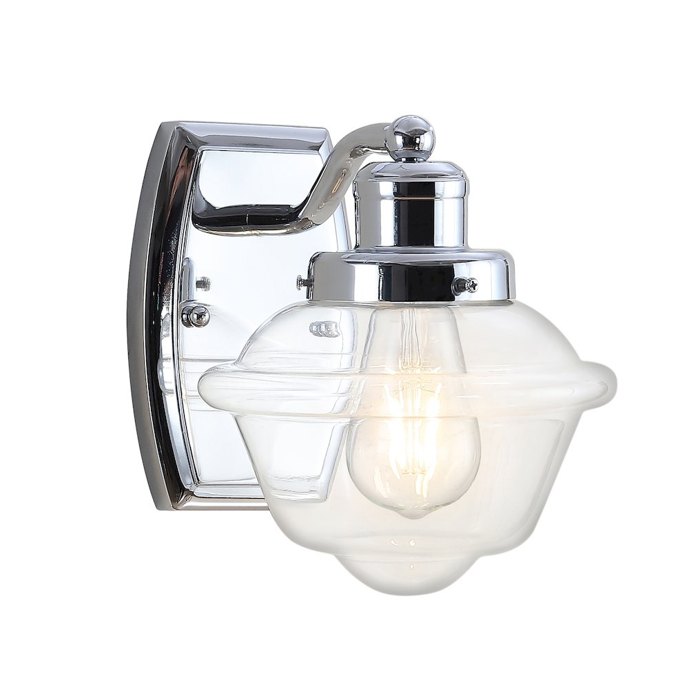 Orleans Iron/Glass Schoolhouse Led Vanity Light. Picture 5