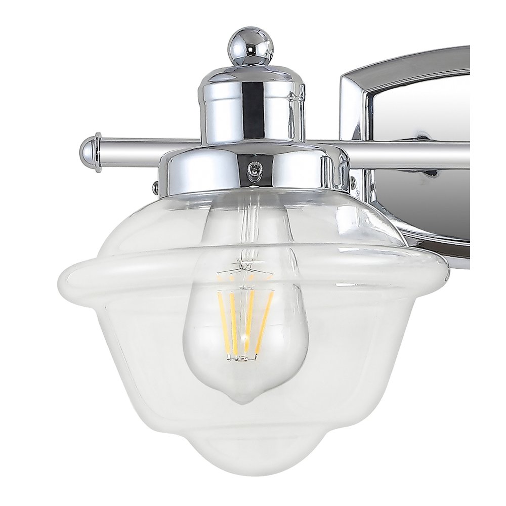 Orleans Iron/Glass Schoolhouse Led Vanity Light. Picture 3