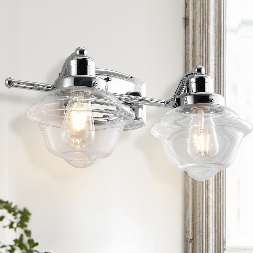 Orleans Iron/Glass Schoolhouse Led Vanity Light. Picture 10