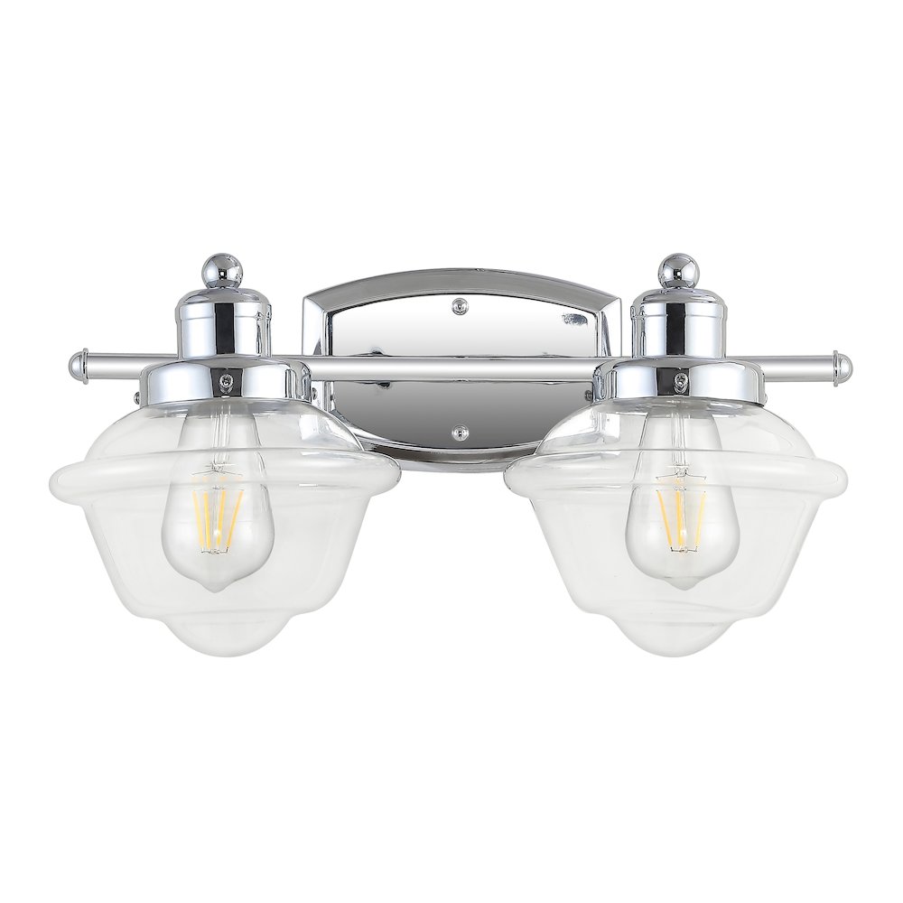 Orleans Iron/Glass Schoolhouse Led Vanity Light. Picture 2