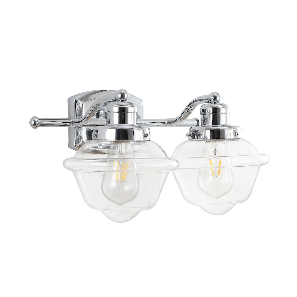 Orleans Iron/Glass Schoolhouse Led Vanity Light. Picture 6