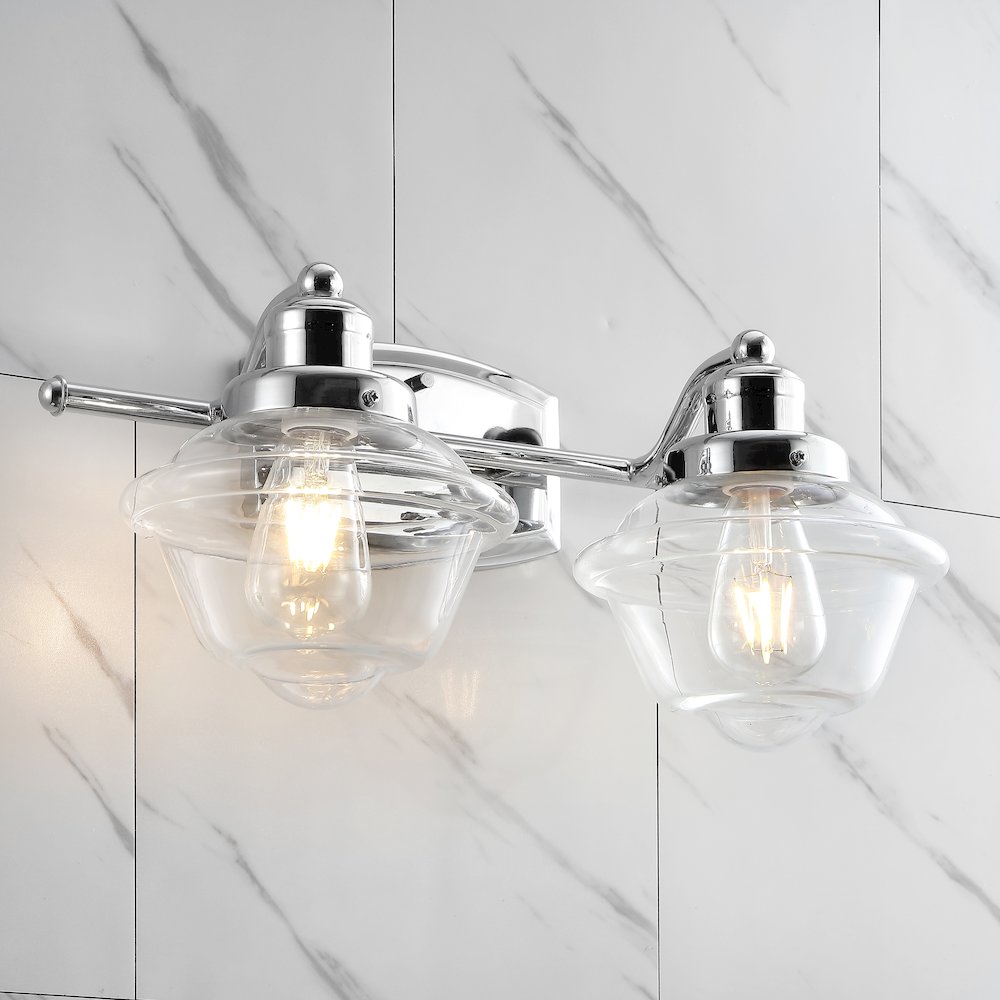 Orleans Iron/Glass Schoolhouse Led Vanity Light. Picture 7