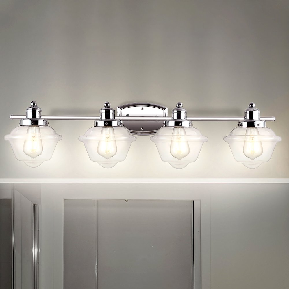 Orleans Iron/Glass Schoolhouse Led Vanity Light. Picture 9