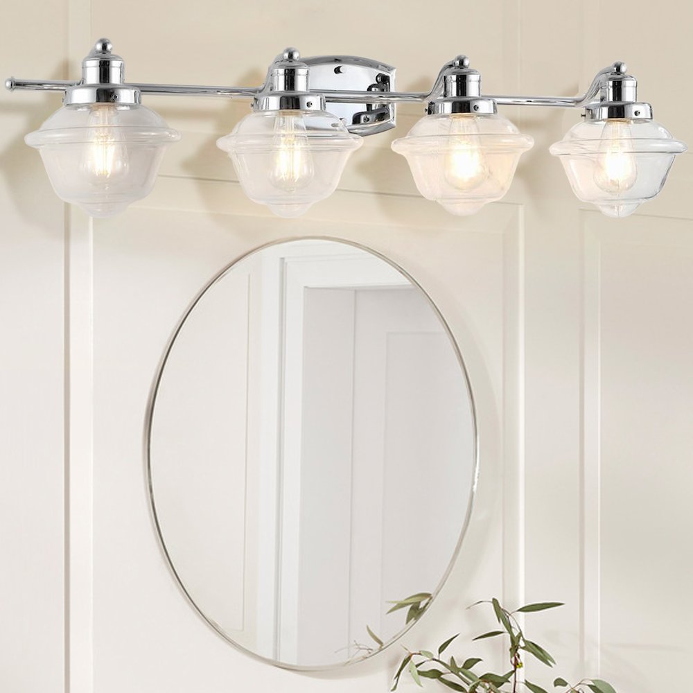 Orleans Iron/Glass Schoolhouse Led Vanity Light. Picture 10