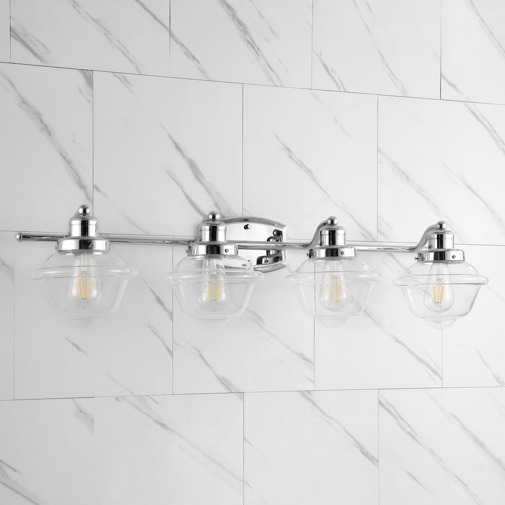 Orleans Iron/Glass Schoolhouse Led Vanity Light. Picture 8