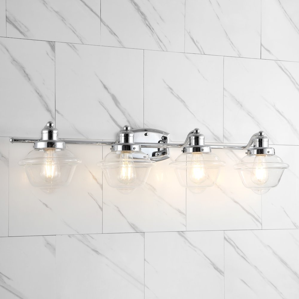 Orleans Iron/Glass Schoolhouse Led Vanity Light. Picture 7