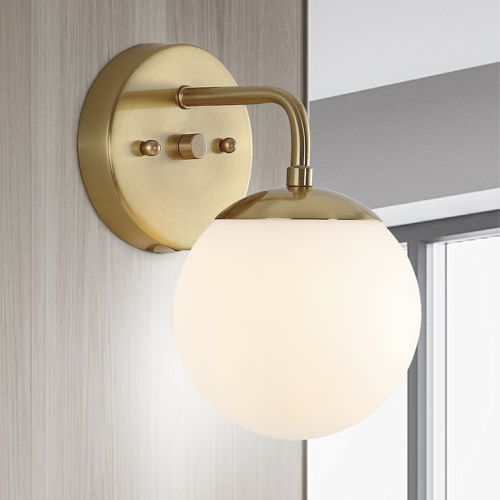 Louis Parisian Globe Metalfrosted Glass Modern Contemporary Led Vanity. Picture 9