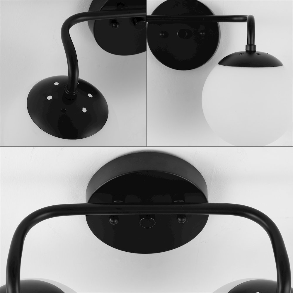 Louis 2-Light Metal/Frosted Glass Modern Contemporary Led Vanity Light. Picture 4