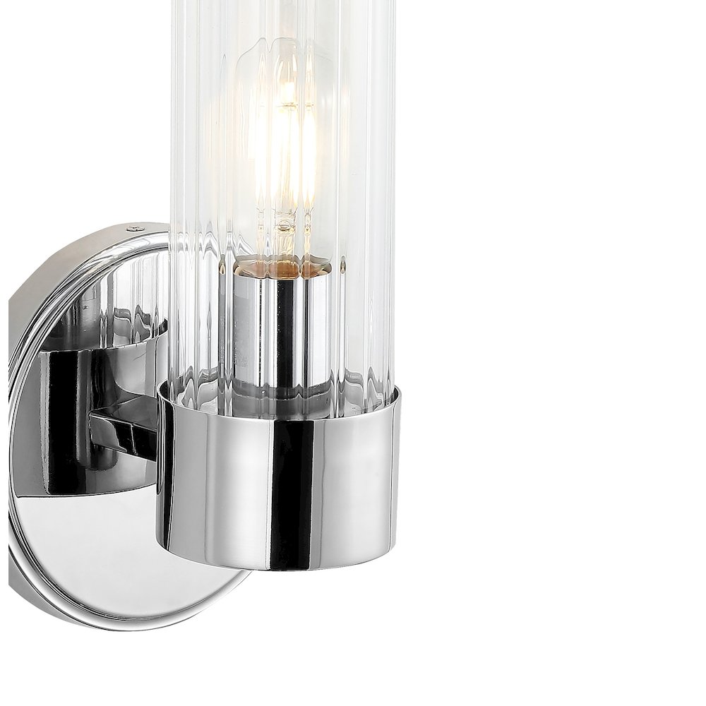 Cecil Tall Cylinder Ironstriped Glass Modern Mid Century Led Vanity. Picture 3