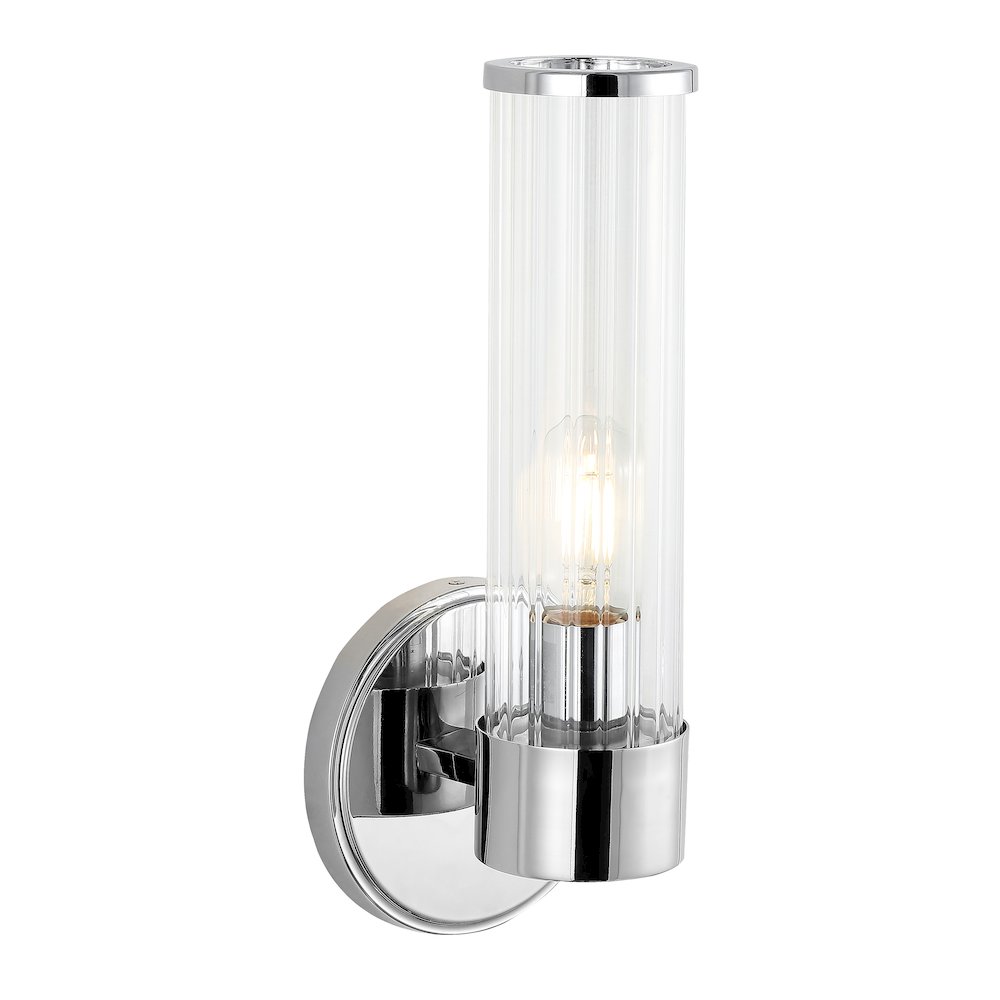 Cecil Tall Cylinder Ironstriped Glass Modern Mid Century Led Vanity. Picture 7