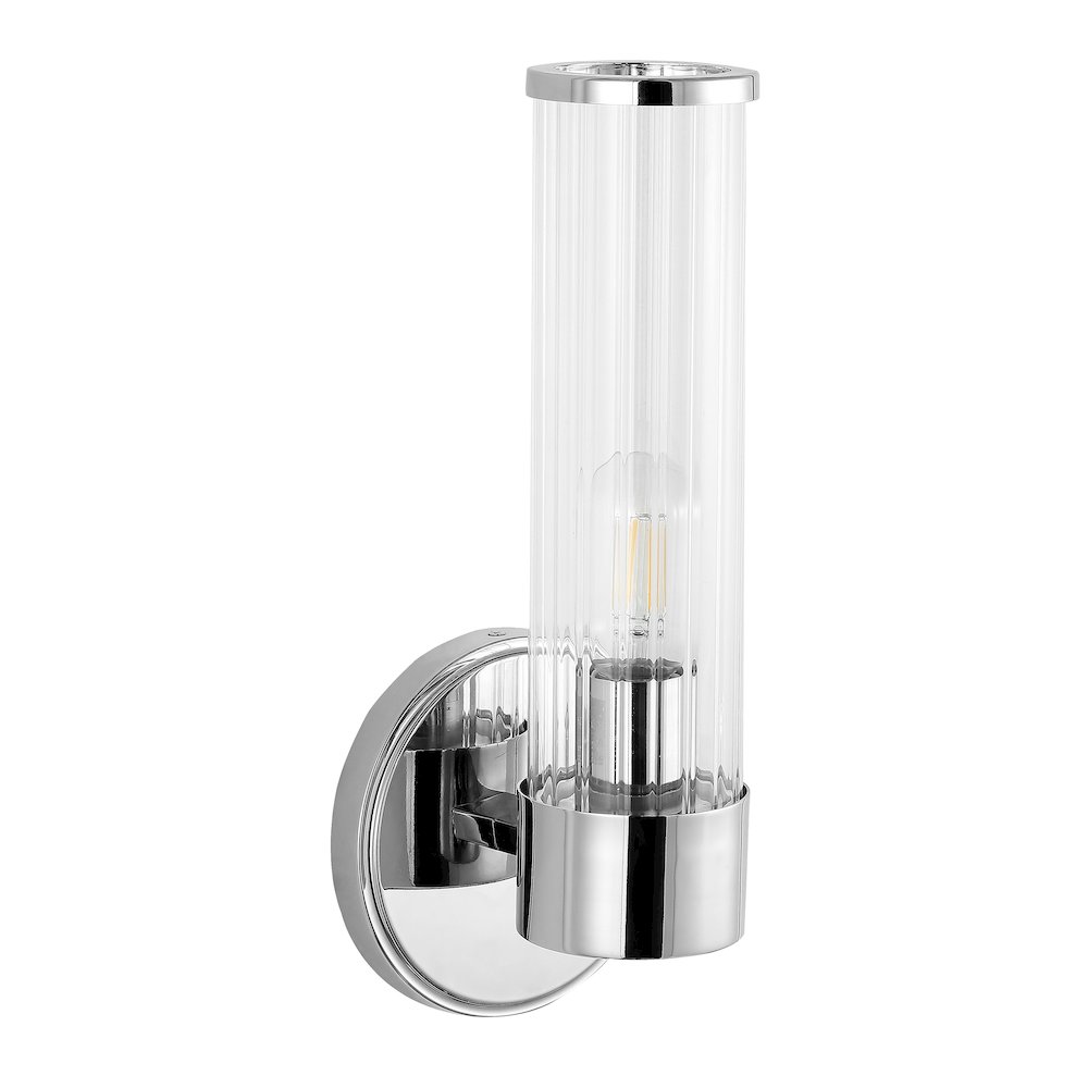 Cecil Tall Cylinder Ironstriped Glass Modern Mid Century Led Vanity. Picture 5