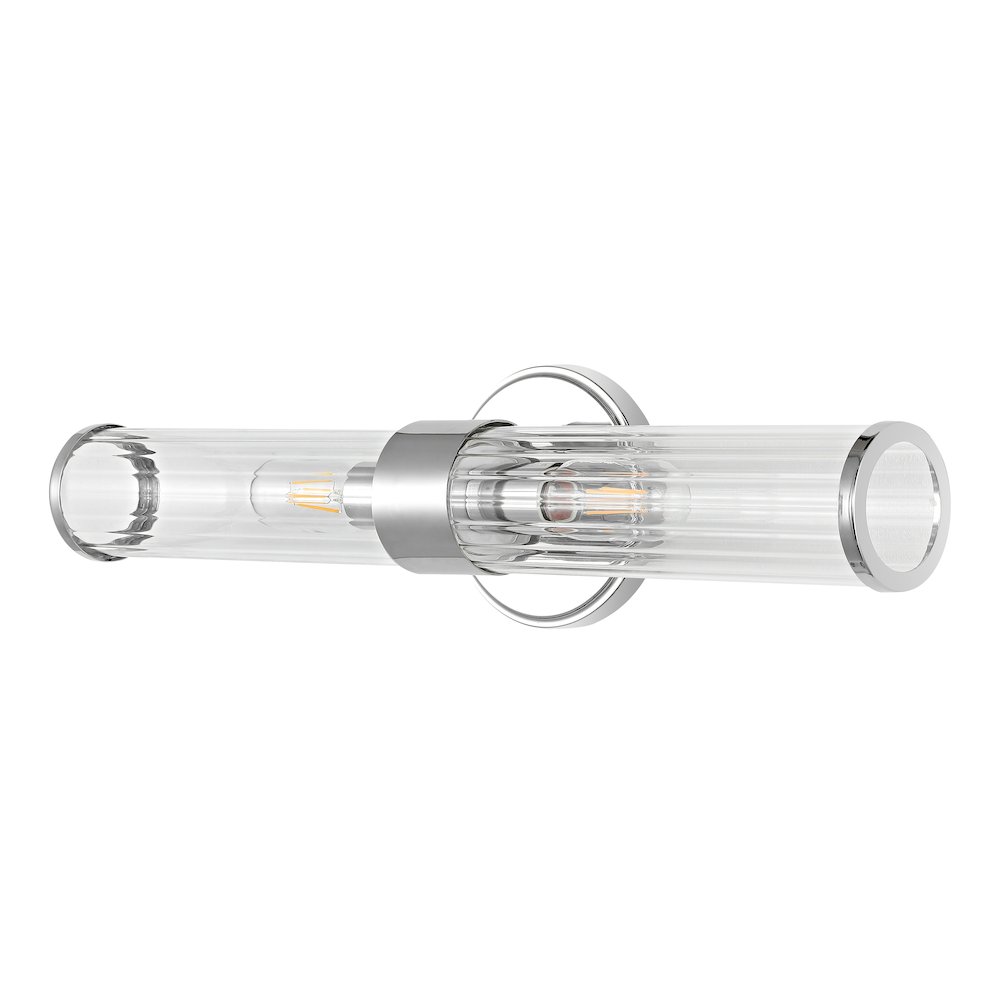Cecil Tall Cylinder Ironstriped Glass Modern Mid Century Led Vanity. Picture 5