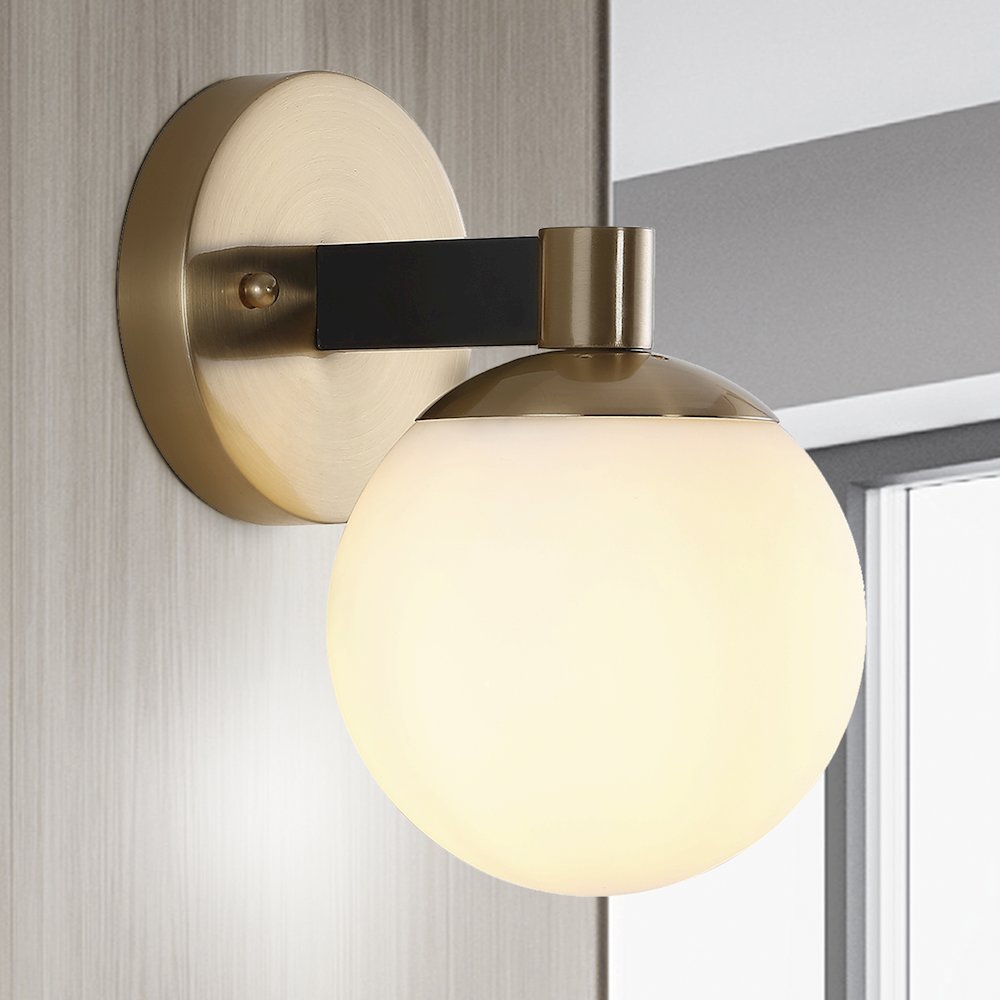 Modernist Globe Metalfrosted Glass Modern Contemporary Led Vanity. Picture 9