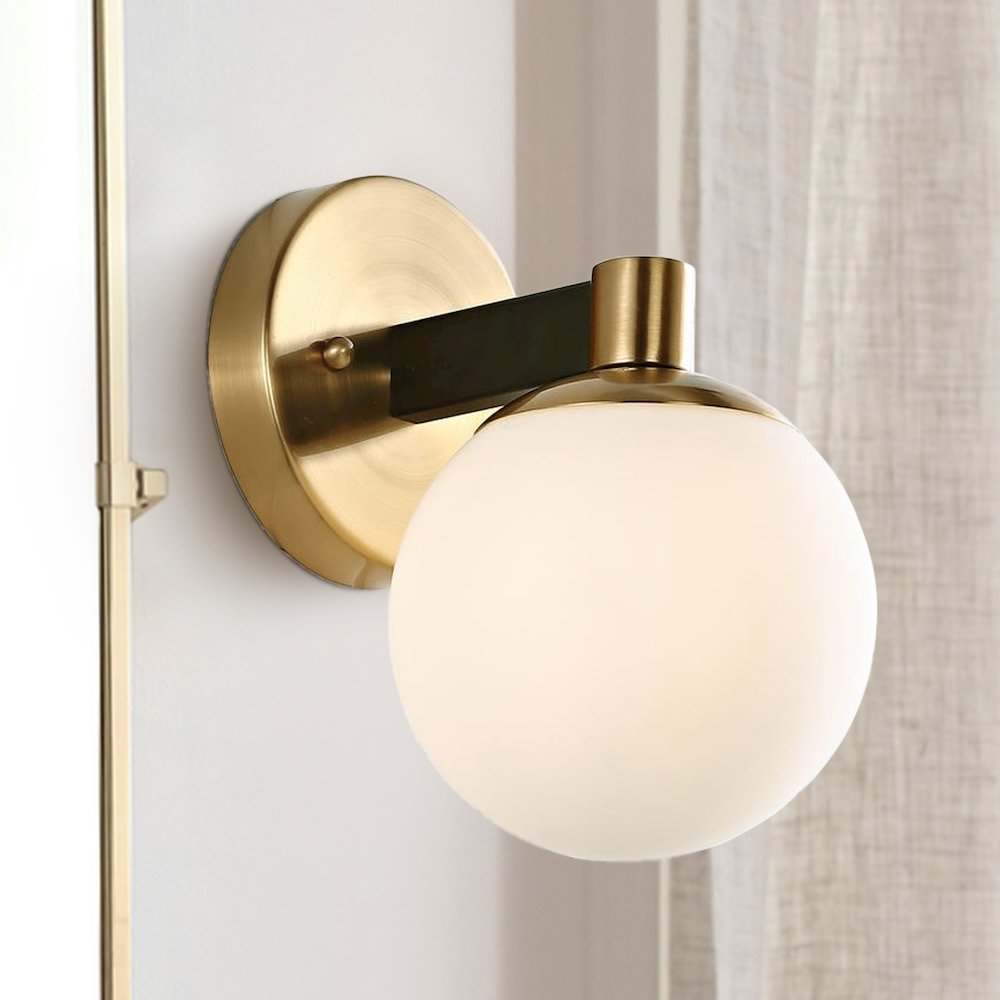 Modernist Globe Metalfrosted Glass Modern Contemporary Led Vanity. Picture 10