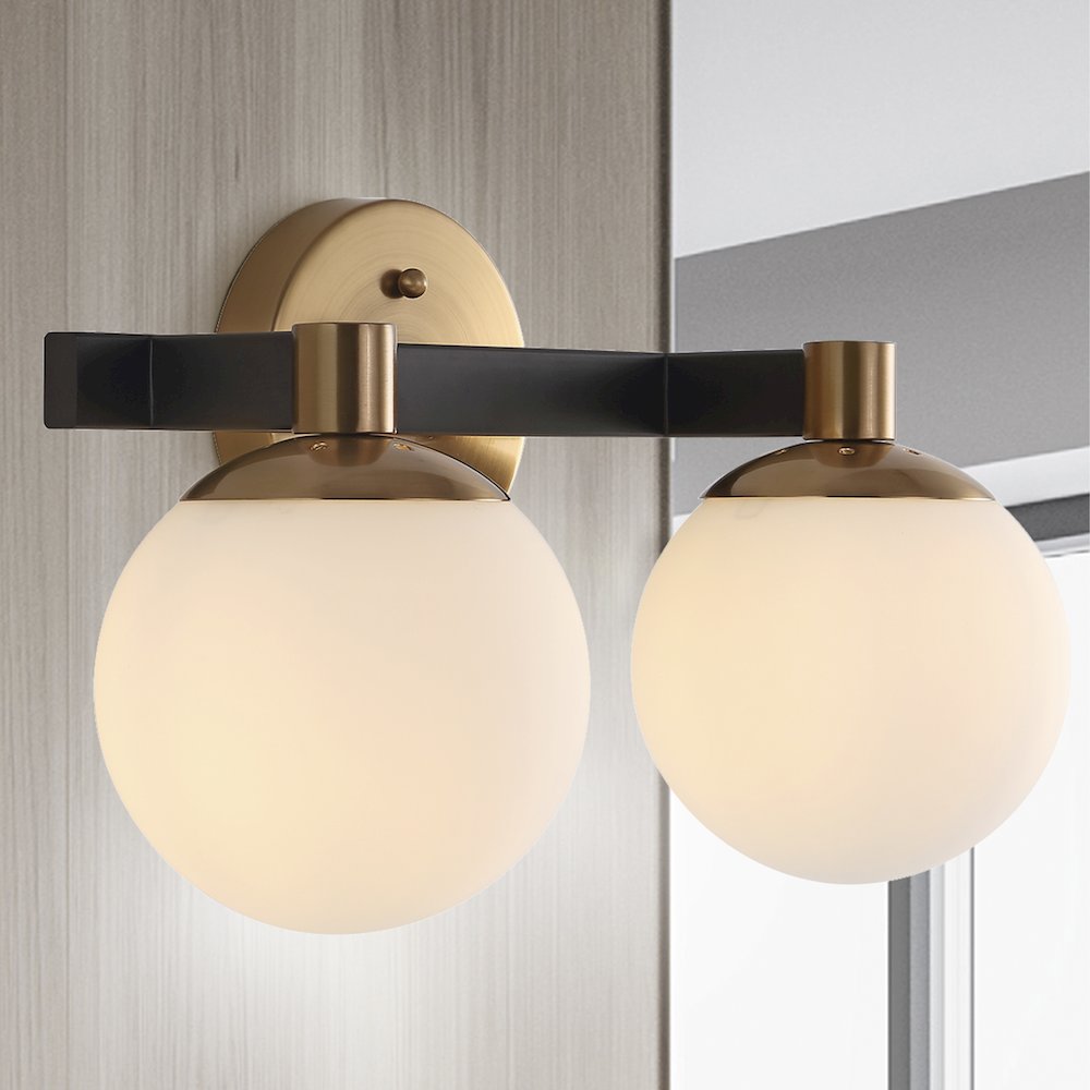 Modernist Globe Metalfrosted Glass Modern Contemporary Led Vanity. Picture 9