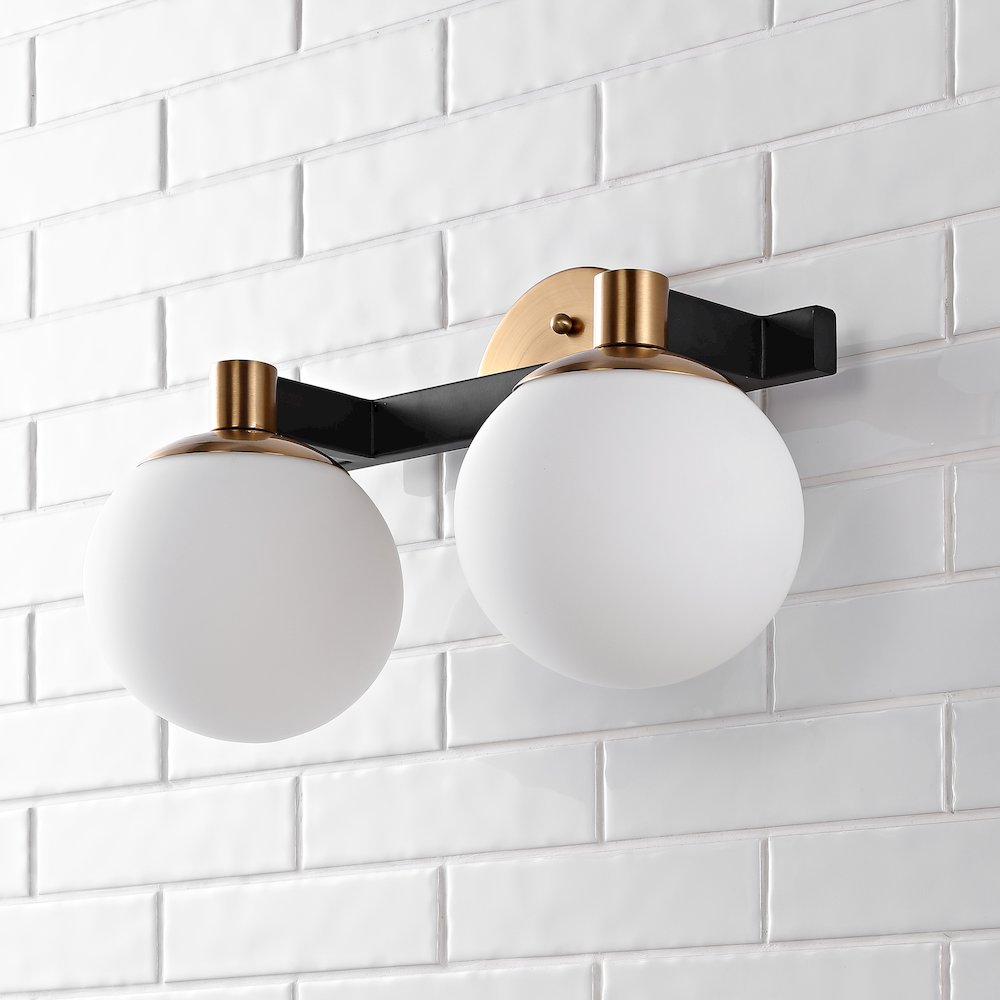 Modernist Globe Metalfrosted Glass Modern Contemporary Led Vanity. Picture 8