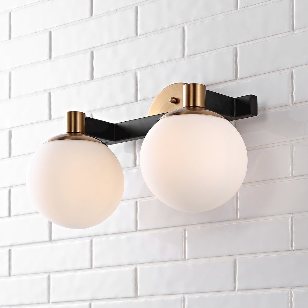 Modernist Globe Metalfrosted Glass Modern Contemporary Led Vanity. Picture 7