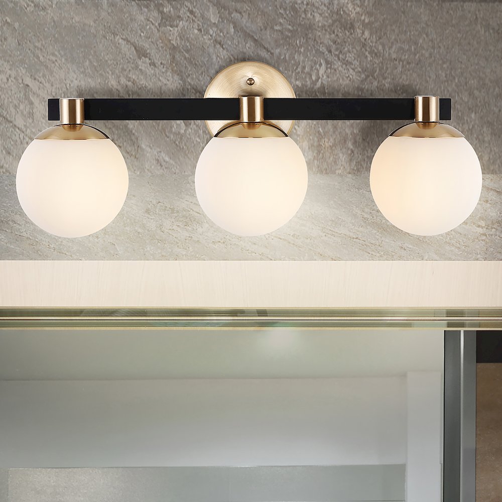 Modernist Globe Metalfrosted Glass Modern Contemporary Led Vanity. Picture 9