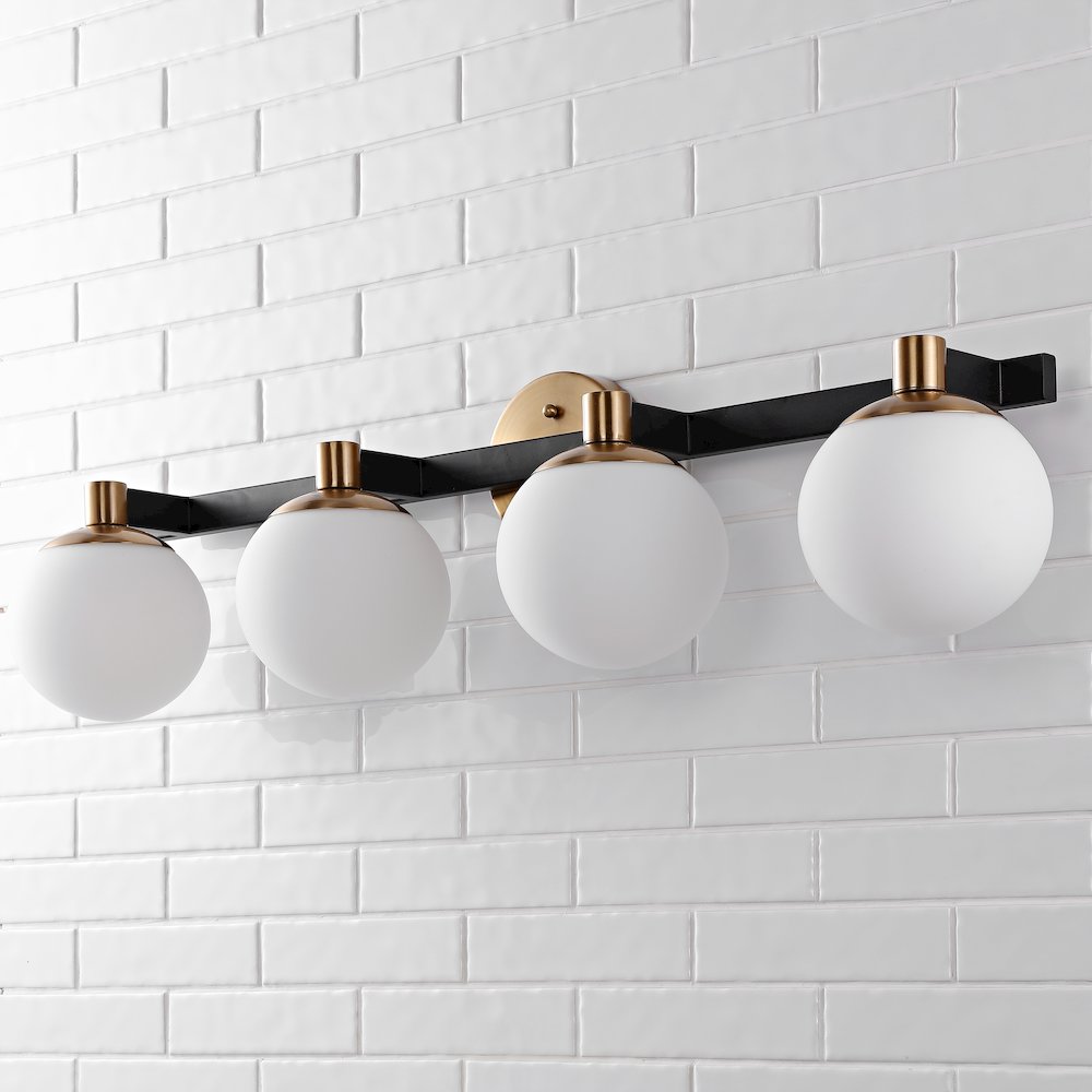 Modernist Globe Metalfrosted Glass Modern Contemporary Led Vanity. Picture 8