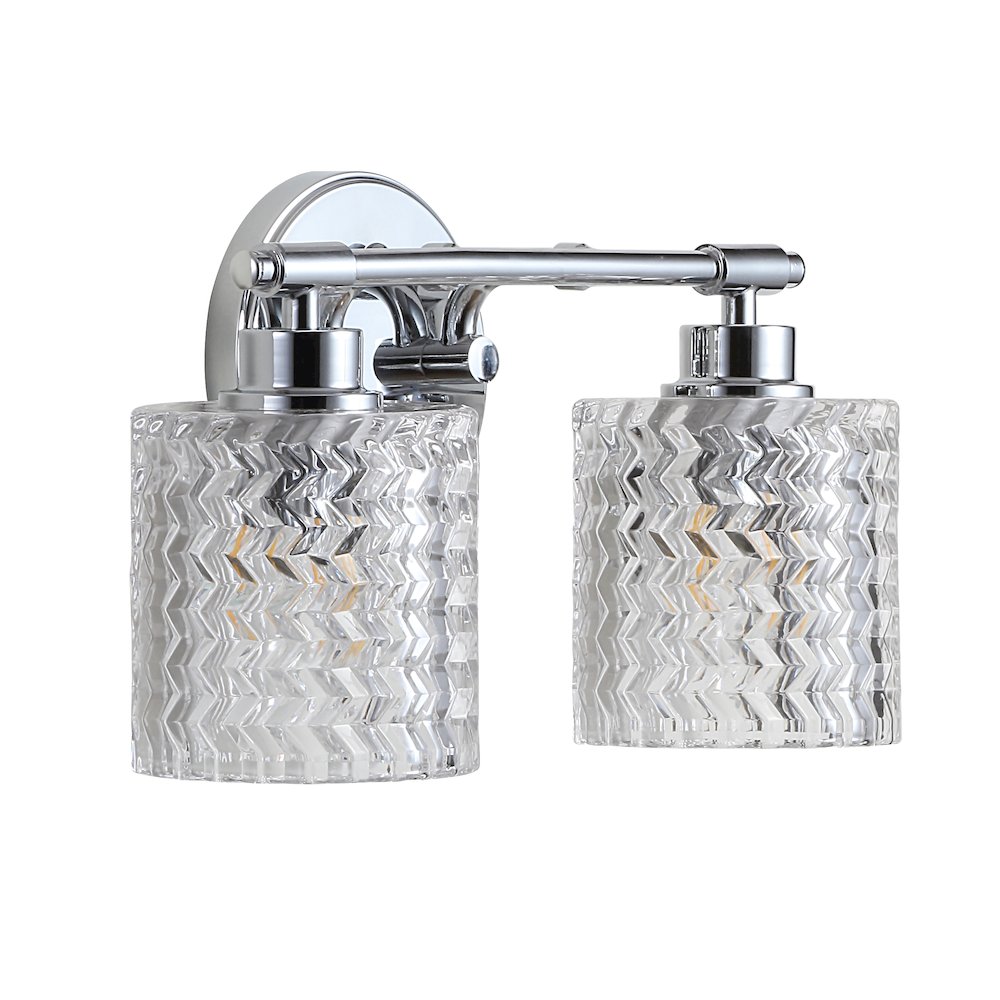 Spaulding Vintage Iron Chevron Pattern Glass Farmhouse Cottage Led Vanity Light. Picture 10