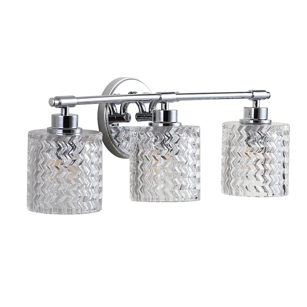 Spaulding Vintage Ironchevron Pattern Glass Farmhouse Cottage Led Vanity Light. Picture 6