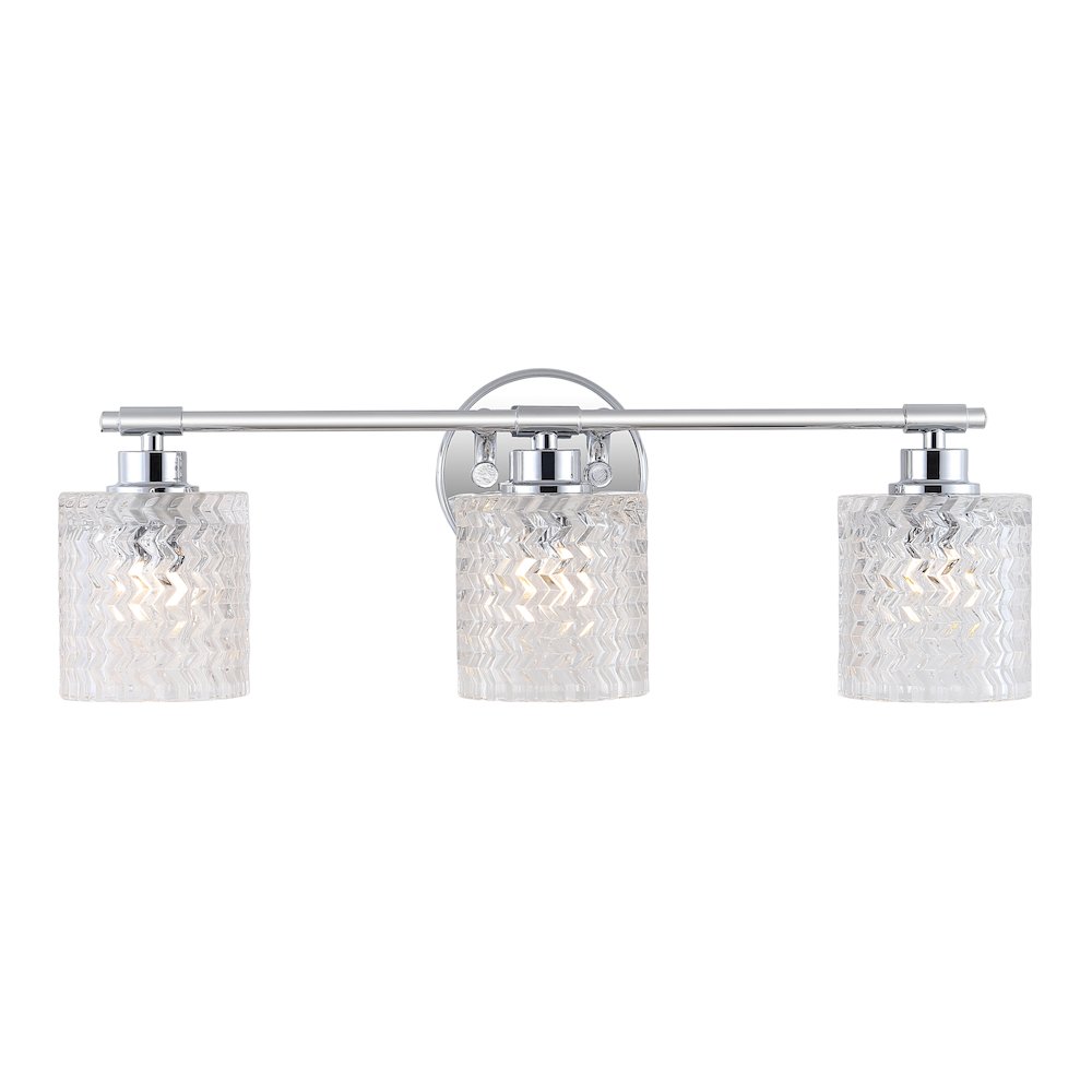 Spaulding Vintage Ironchevron Pattern Glass Farmhouse Cottage Led Vanity Light. Picture 1
