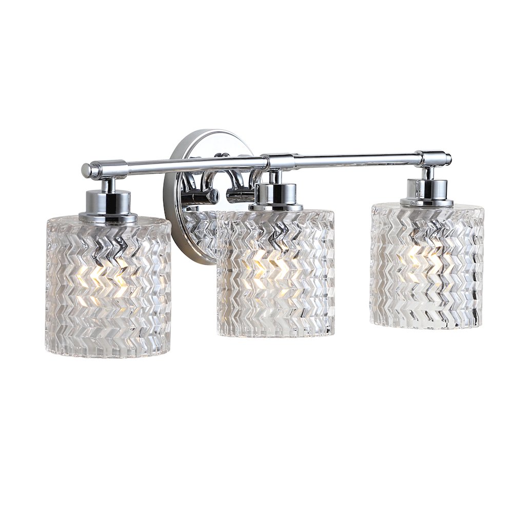 Spaulding Vintage Ironchevron Pattern Glass Farmhouse Cottage Led Vanity Light. Picture 5