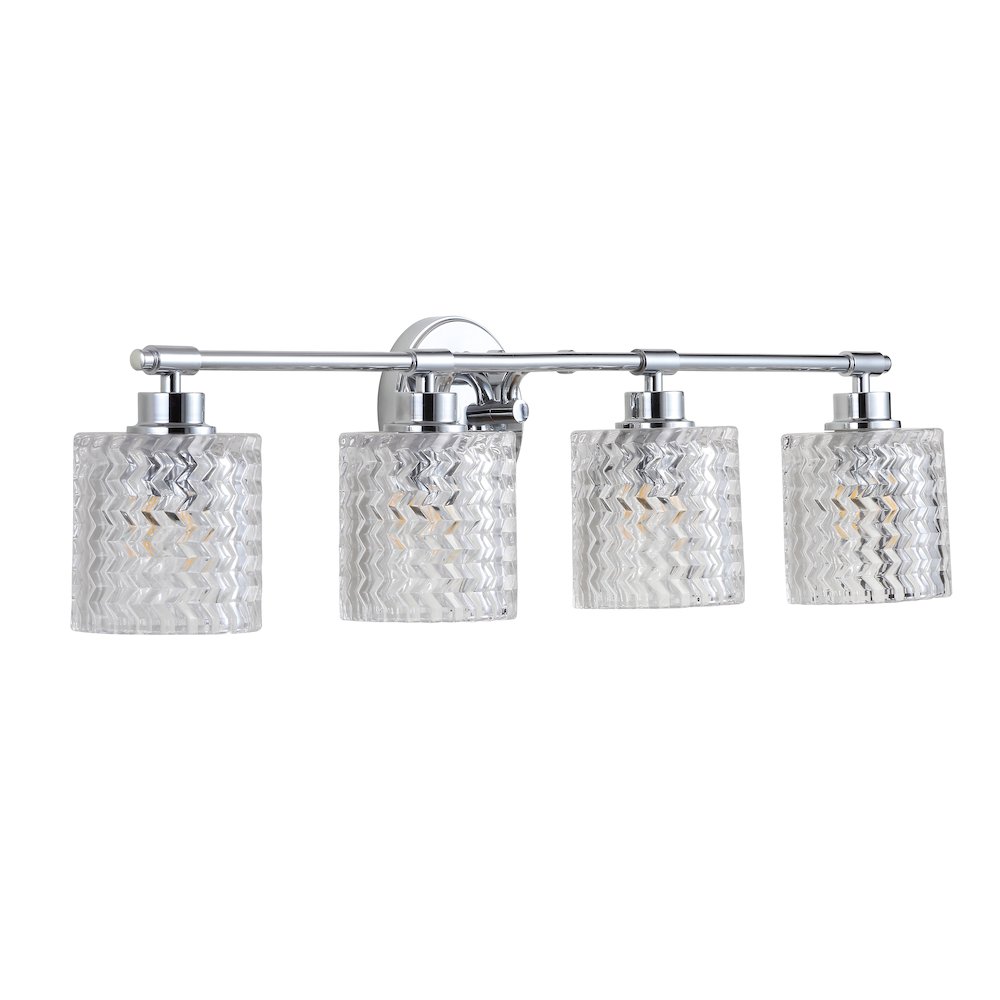 Spaulding Vintage Ironchevron Pattern Glass Farmhouse Cottage Led Vanity Light. Picture 6