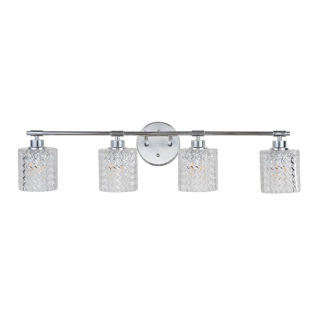Spaulding Vintage Ironchevron Pattern Glass Farmhouse Cottage Led Vanity Light. Picture 8