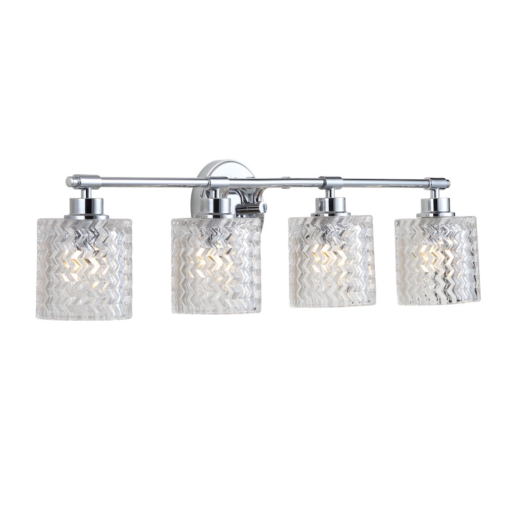 Spaulding Vintage Ironchevron Pattern Glass Farmhouse Cottage Led Vanity Light. Picture 5